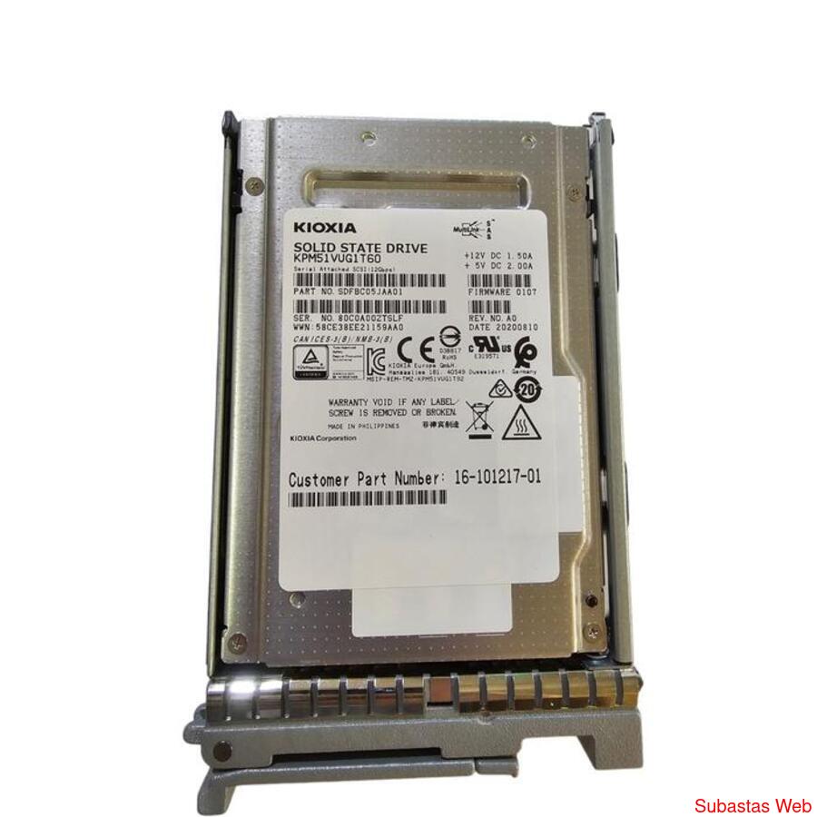 Disco SAS SSD 1.6TB KIOXIA 2.5 KPM51VG1T60 12Gbps