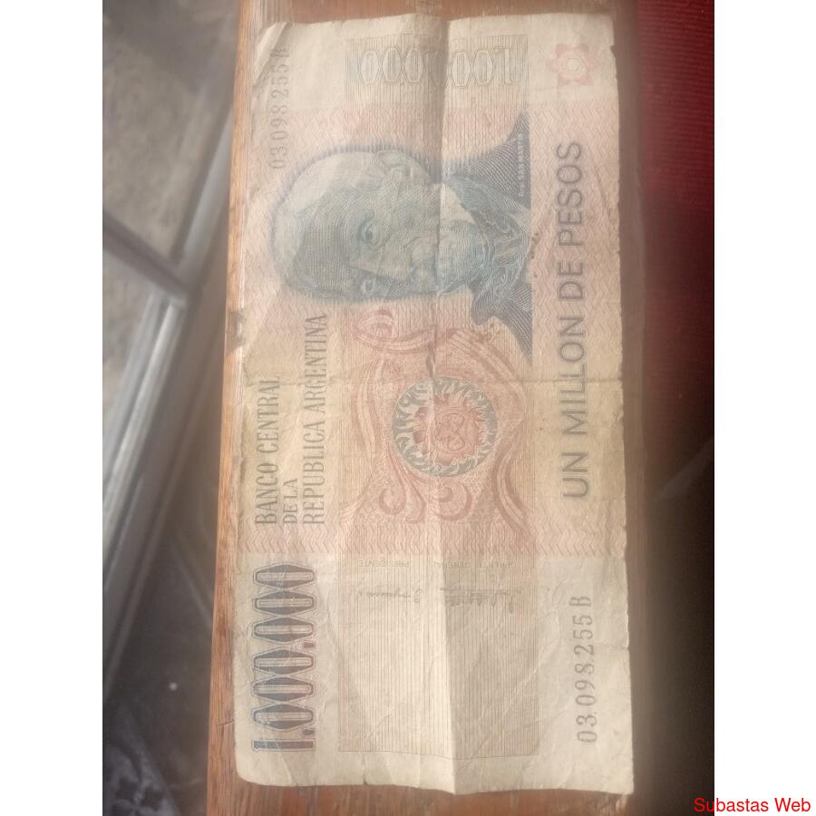 billete de 1 millon de pesos argentino