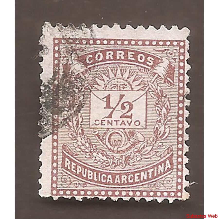 ARGENTINA 1882(51) DIBUJO DE UNA CARTA, TIPOGRAFIA  12,5  US