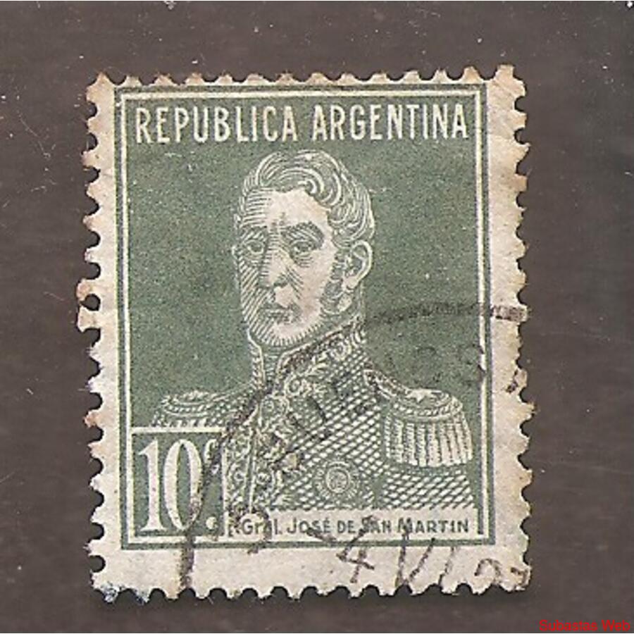 ARGENTINA 1923(282) SAN MARTIN CON PUNTO 13,5x12,5 USADA