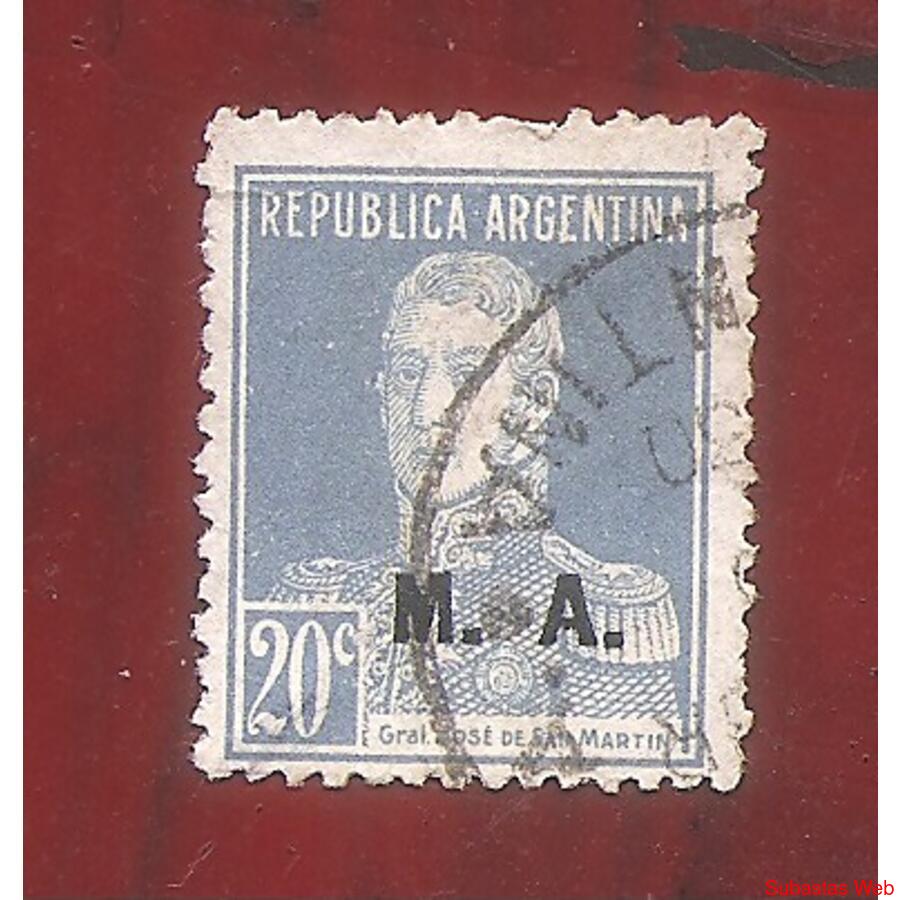 ARGENTINA 1923(304-191) SAN MARTIN SIN PUNRO, MINIST.: M.A. 