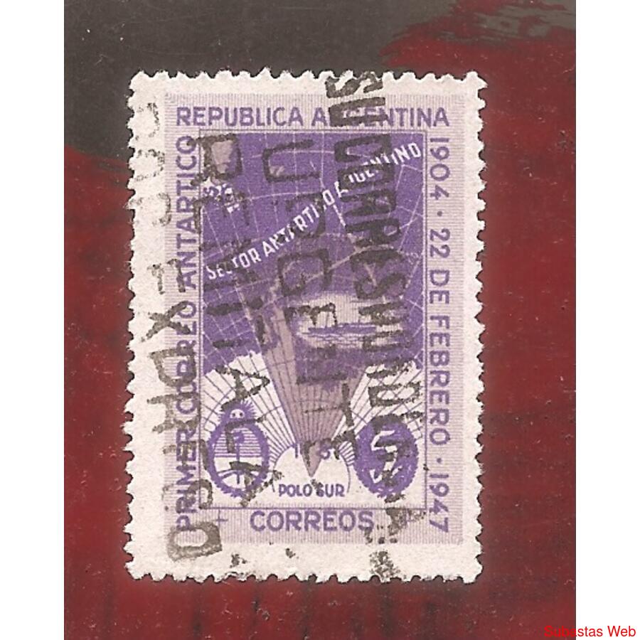 ARGENTINA 1947(485) 1ER. CORREO ANTARTICO  USADA