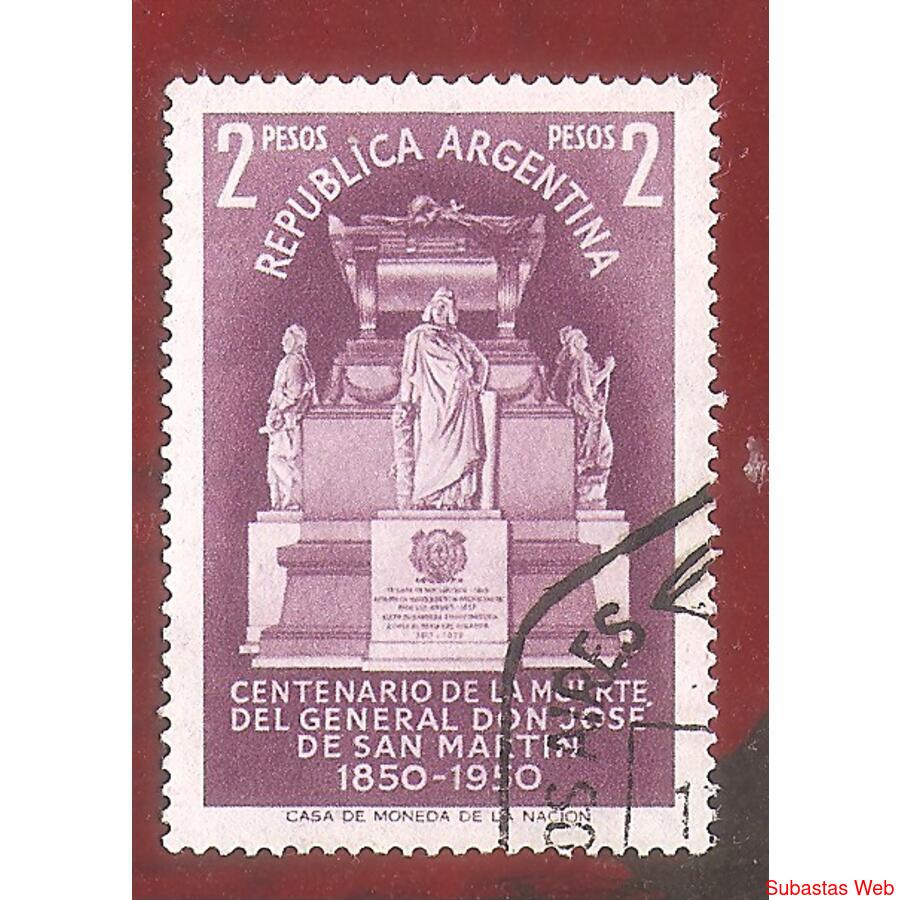 ARGENTINA  1950(509) CENTENARIO DE SAN MARTIN  USADA
