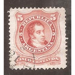 ARGENTINA 1867(18)  PROCERES NACIONALES: RIVADAVIA  USADA