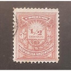 ARGENTINA 1884(57) DIBUJO DE UNA CARTA, GRABADO,   USADA
