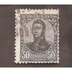 ARGENTINA 1908(146) SAN MARTIN EN OVALO  CON FILIGRANA USADA