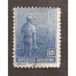ARGENTINA 1911(166) LABRADOR, GRABADO, CON FILIGRANA USADA