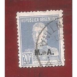 ARGENTINA 1923(304-211) SAN MARTIN SIN PUNTO, MINIST.: M.J.I