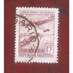ARGENTINA 1946(467) L.A.D.E.  SIN FILIGRANA  USADA