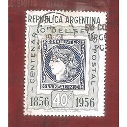 ARGENTINA 1956(561) CENTENARIO 1ER. SELLO POSTAL   USADA