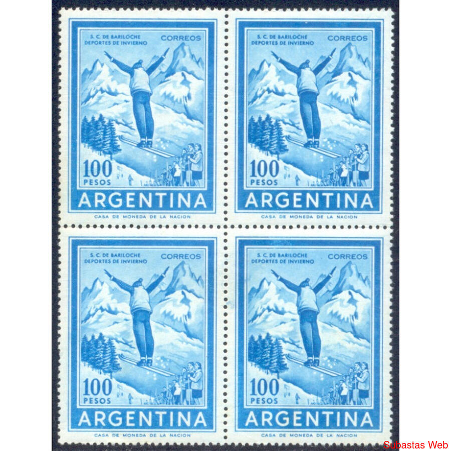 ARGENTINA GJ1148B ESQUIADOR $100 SATINADO NACIONAL. U$32.00