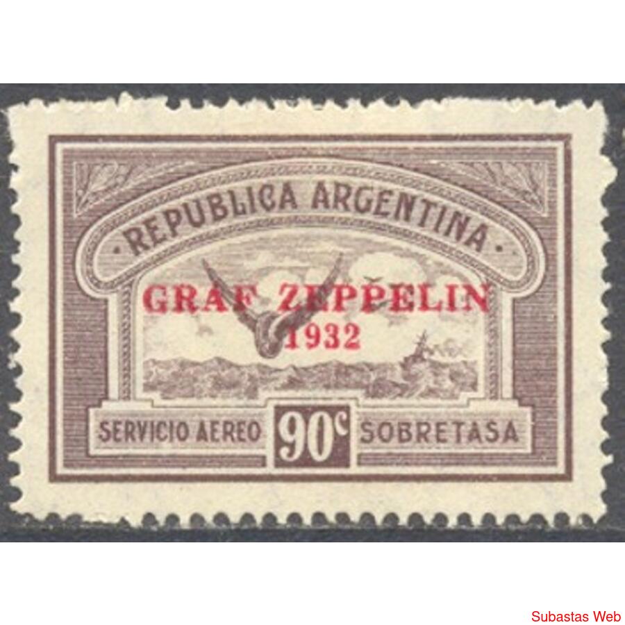 ARGENTINA GJ722. 5to VUELO DEL ZEPPELIN. EL VALOR ALTO U$40