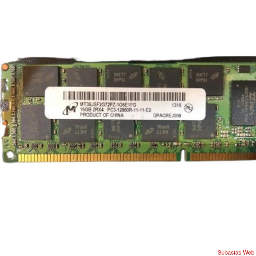 Memoria DDR3 16GB PC3-12800R 1600MHZ ECC No Aptas Para PC