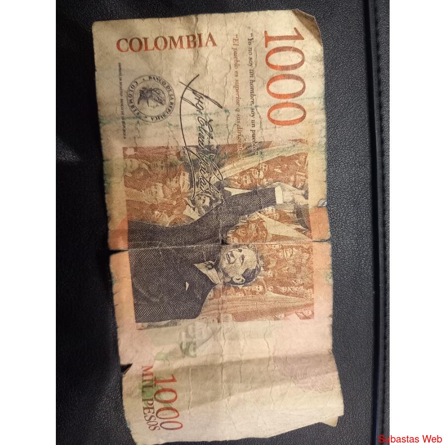Billete de 1000 pesos colombianos antiguo
