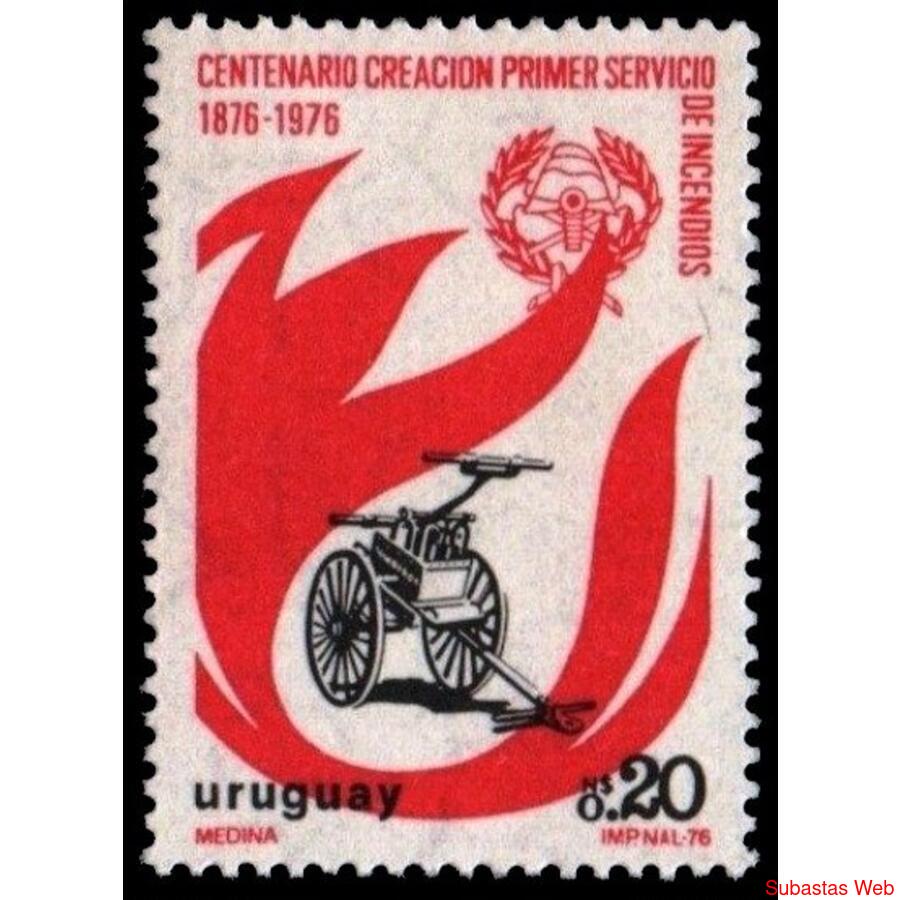 BOMBEROS - URUGUAY 1976 - MINT - Yvert 955