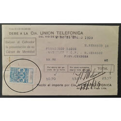 ARGENTINA 1939 ANTIGUO RECIBO DE UNIÓN TELEFÓNICA. RELIQUIA!