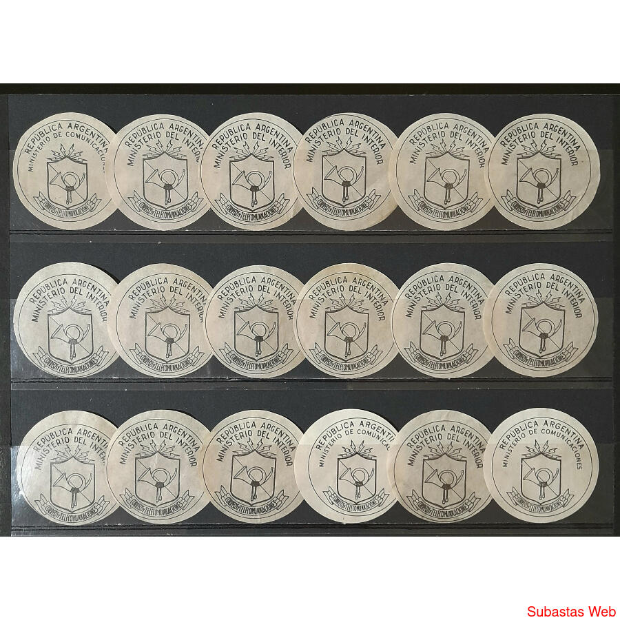 ARGENTINA. LOTE DE 18 CIERRES DE TELEGRAMA DE DÉCADA DEL '50