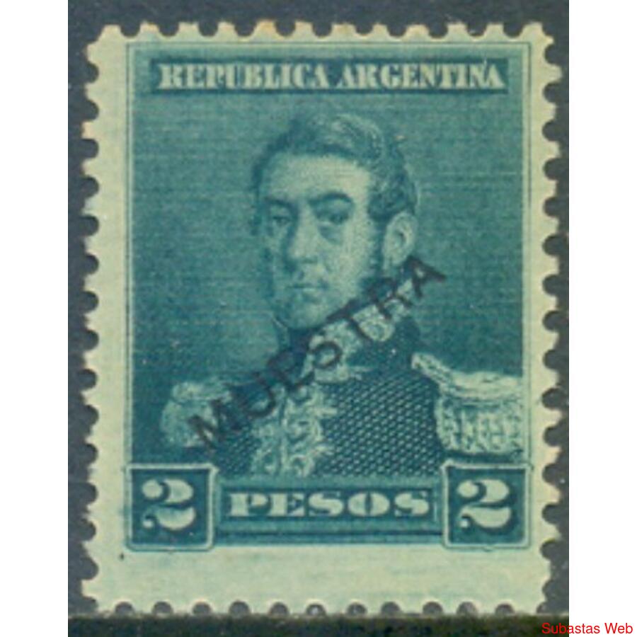 ARGENTINA GJ150 S. MARTÍN SOBRECARGA MUESTRA NEGRA. U$12.50
