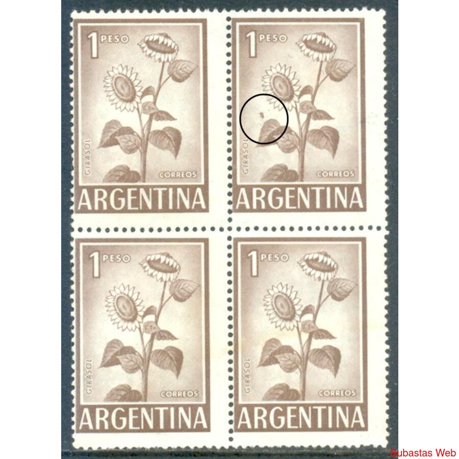 ARGENTINA. GJ1128A CUADRO MINT RARA VARIEDAD DE KNEITSCHEL!!