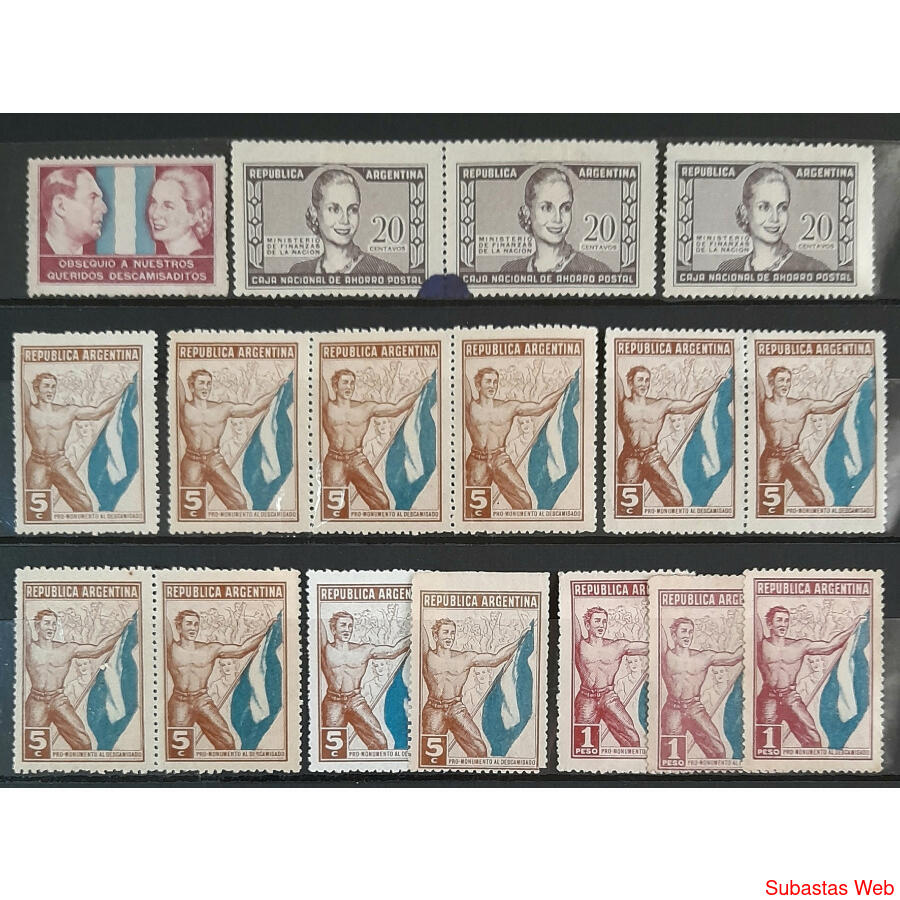 ARGENTINA. INTERESANTE LOTE DE **VIÑETAS PERONISTAS**. MIRAR