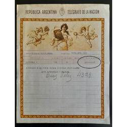 1937 ANTIGUO TELEGRAMA DE LUJO COMPLETO. MUY RARO. RELIQUIA!