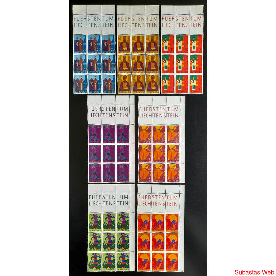 LIECHTENSTEIN Sc430/435. SANTOS 7 BLOQUES CON COMPLEMENTOS!!