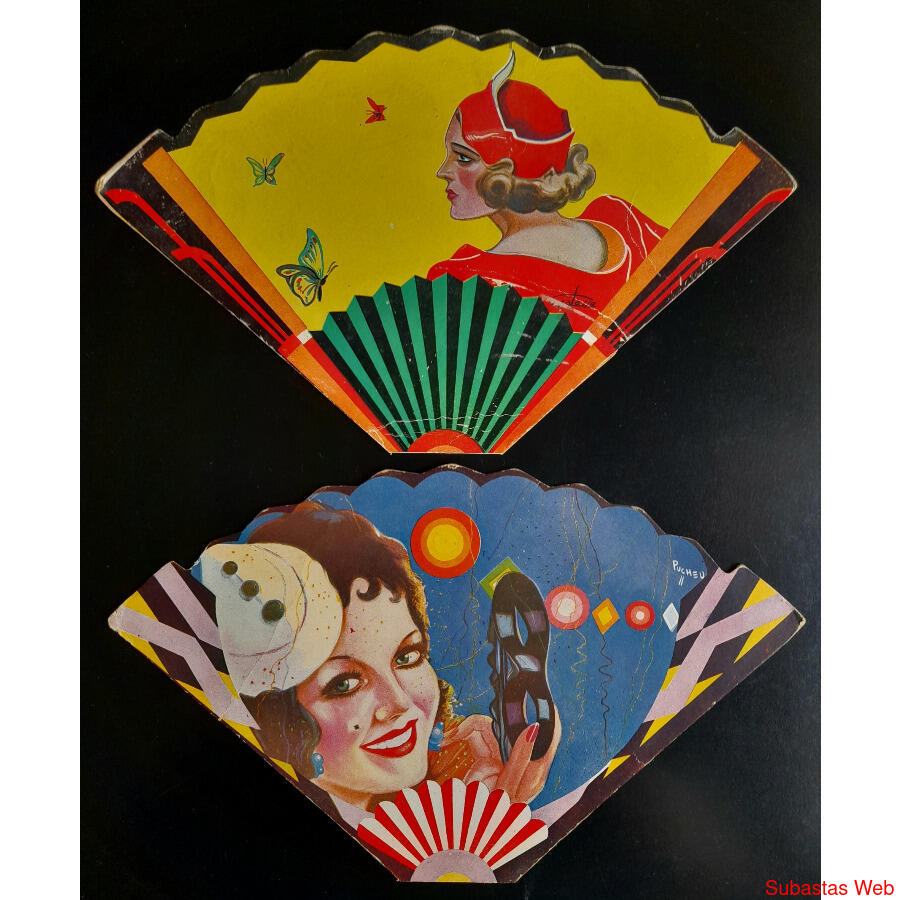 ARGENTINA 2 ANTIQUÍSIMOS ABANICOS DE CARTÓN CON PROPAGANDA
