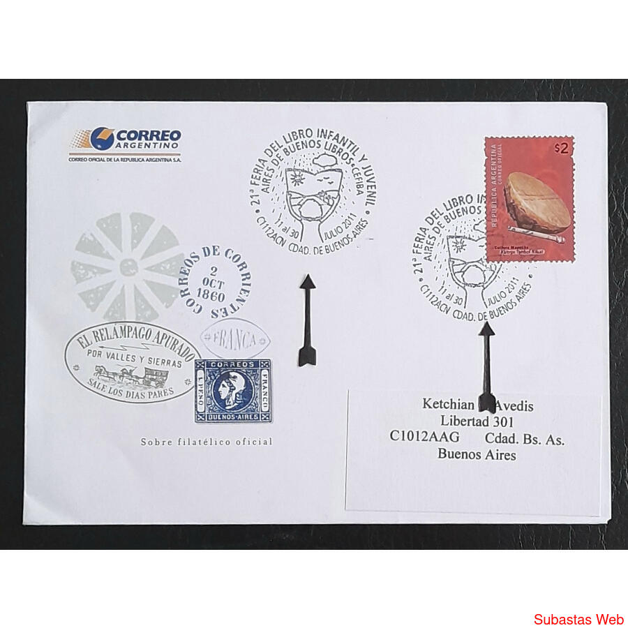ARGENTINA 2011. SOBRE OFICIAL DE LA FERIA DEL LIBRO INFANTIL