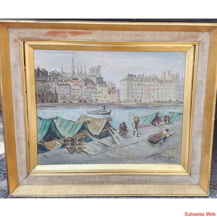 "Puerto ". Oleo. Firmado.  Original.