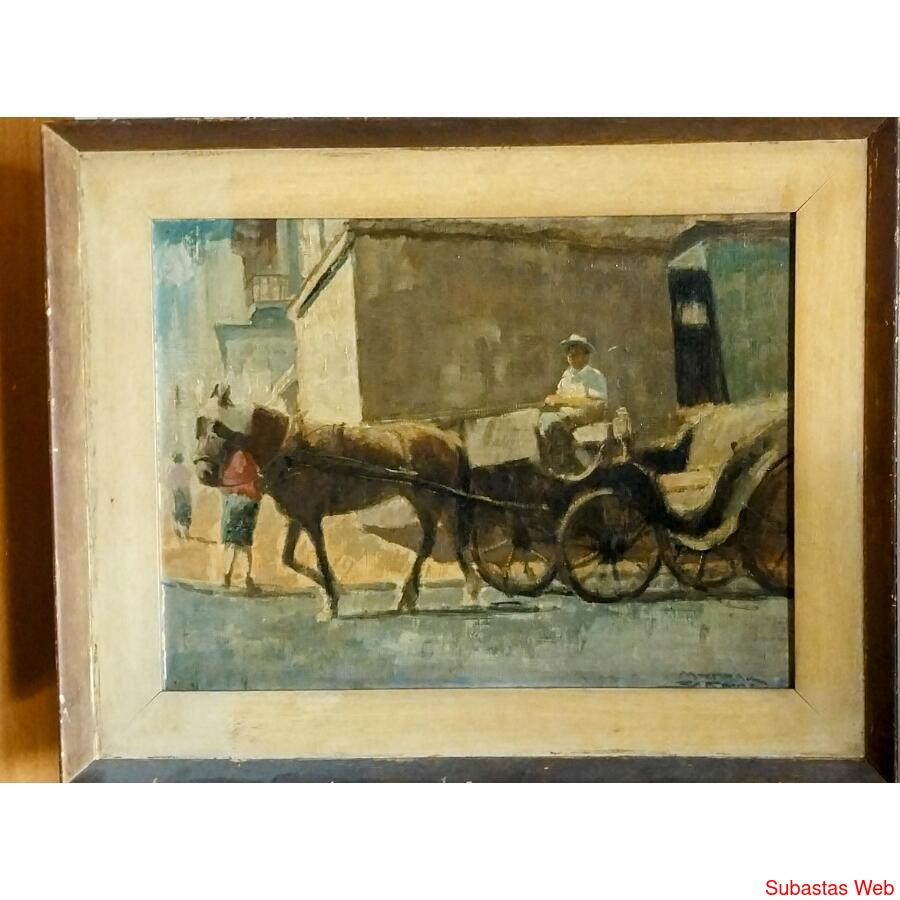 Manuel Vidal Barros.  Oleo.  Original.