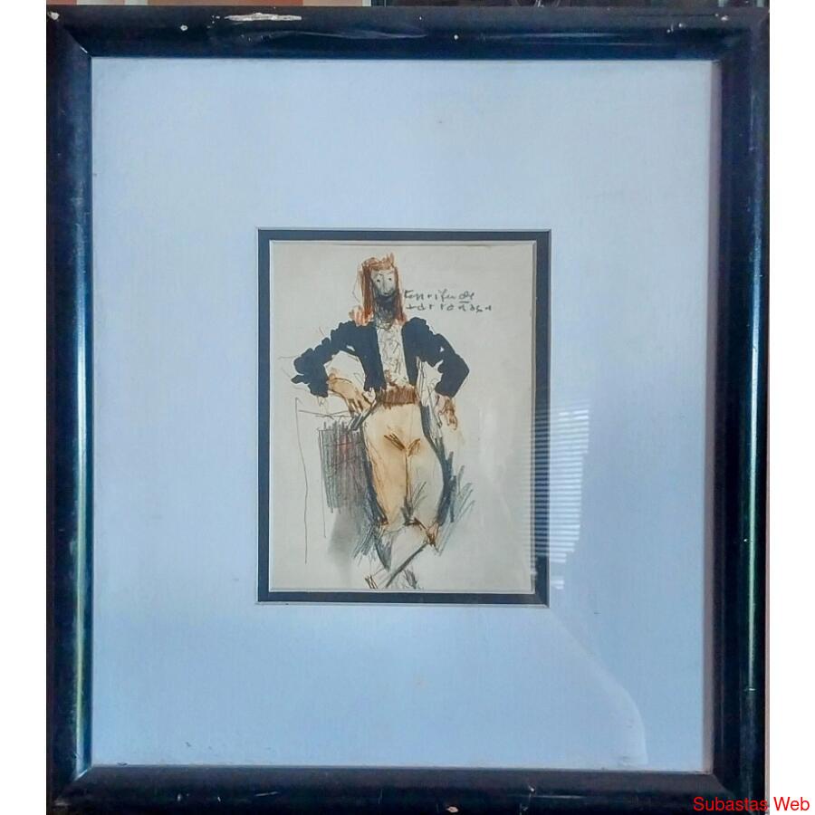 Enrique De Larrañaga.  Técnica mixta.  Original.