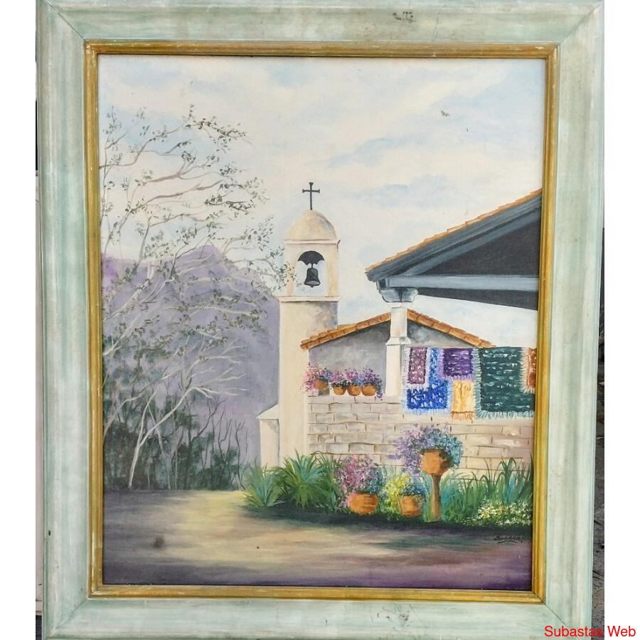 "Campanario "  y "Paisaje costero ". Óleos firmados.  Origin