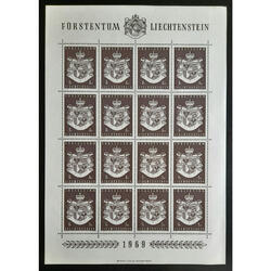 LIECHTENSTEIN Sc452. ESCUDO ARMAS HOJA BLOQUE MINT. U$45.00