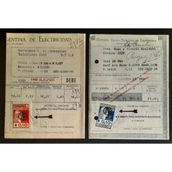 Cia ITALO-ARGENTINA ELECTRICIDAD RARAS VIÑETAS SOBRECARGAS!!