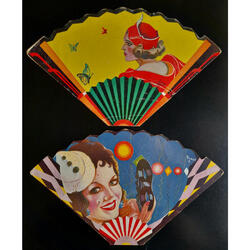 ARGENTINA 2 ANTIQUÍSIMOS ABANICOS DE CARTÓN CON PROPAGANDA