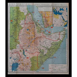 ESPECTACULAR MAPA DEL ÁFRICA ORIENTAL COLONIAL. LUJO, MIRAR!