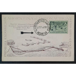 ARGENTINA GJ933 PRIMERA EXPOSICIÓN AERONÁUTICA. RARA LUJO!!!