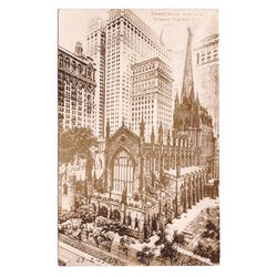 USA. New York City. Trinity Church, showing Sky Scrapers. 19