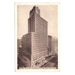 USA. New York. Hotel Beacon. Broadway at 75th Street. 1939.