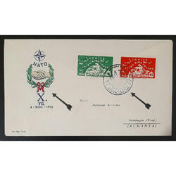 TURQUÍA 1959 FANTÁSTICO SOBRE CON SERIE *OTAN - NATO* LUJ0!!