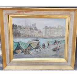 "Puerto ". Oleo. Firmado.  Original.