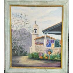 "Campanario "  y "Paisaje costero ". Óleos firmados.  Origin