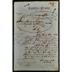 PERÚ 1857 IMPACTANTE CARTA OFICIAL DE NOMBRAMIENTO EN CORREO
