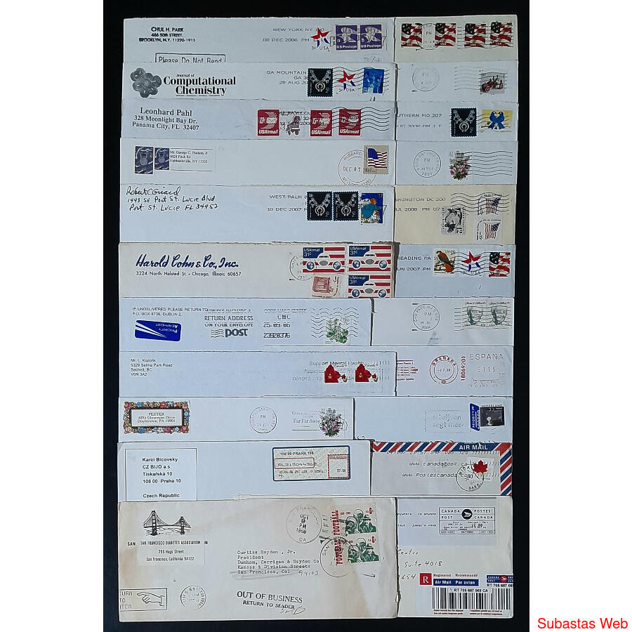 USA y MAS. IMPACTANTE LOTE DE 47 VIEJOS SOBRES CIRCULADOS!!!