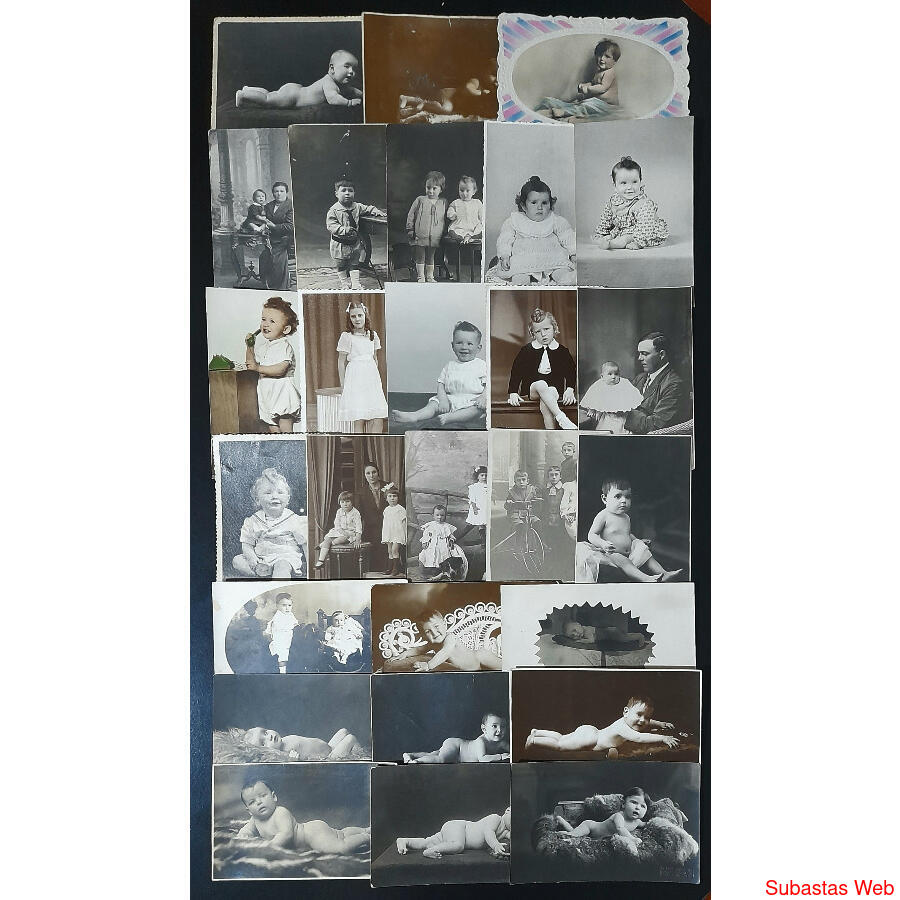 BEBES, NIÑOS. ESPECTACULAR LOTE DE 27 ANTIGUAS FOTO POSTALES