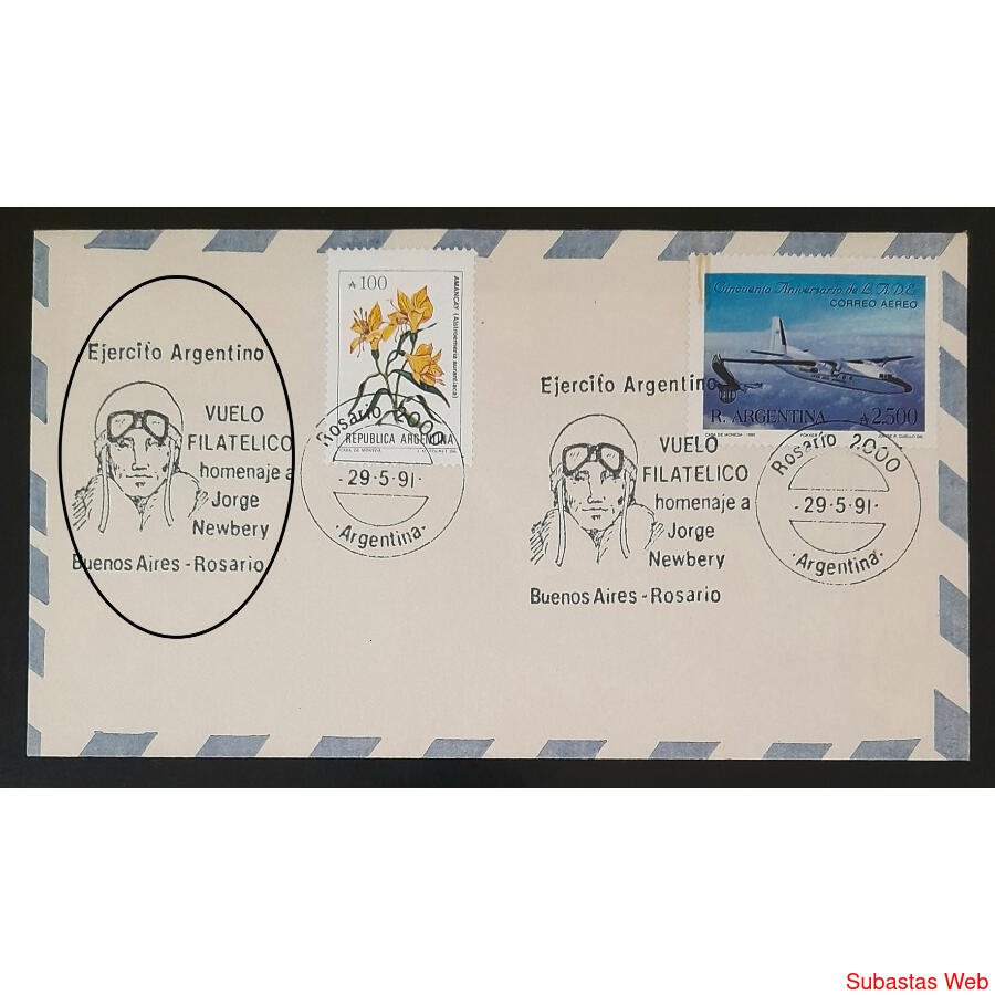 ARGENTINA. SOBRE VOLADO EN HOMENAJE A *JORGE NEWBERY* LUJO!!