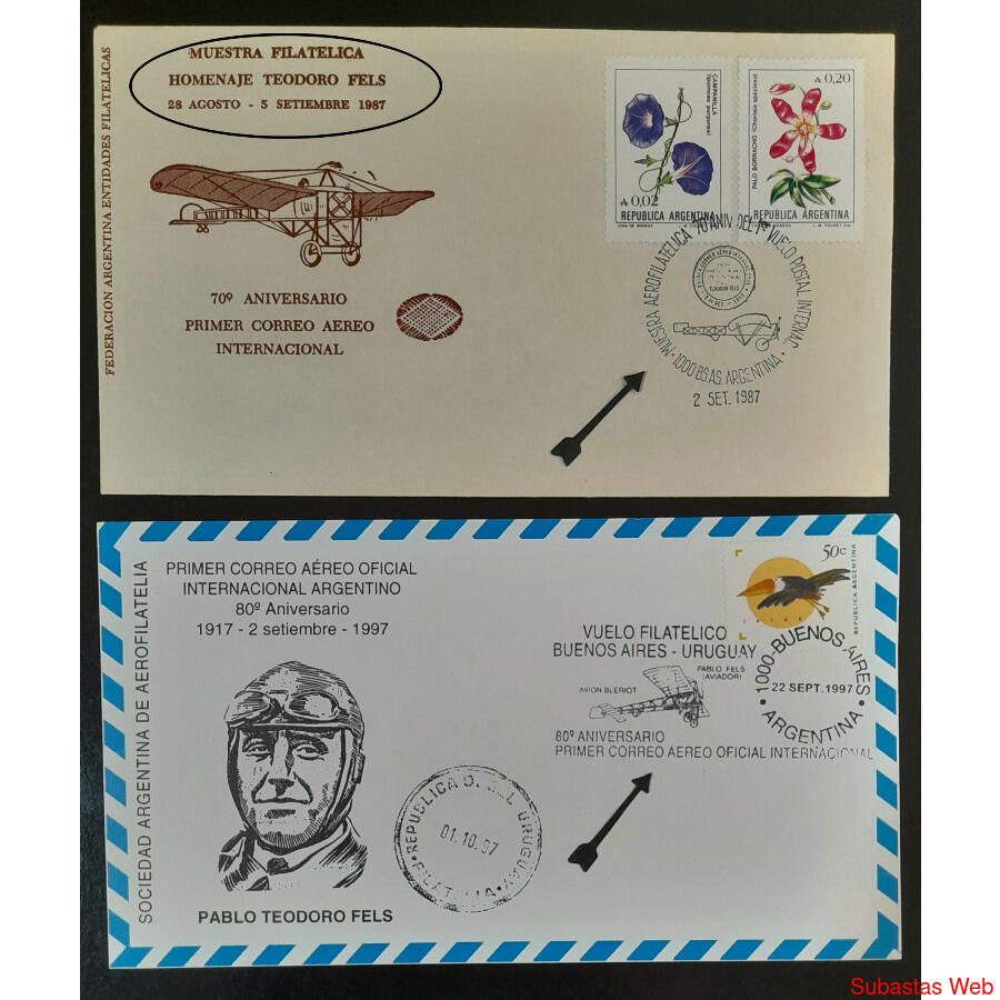 2 ITEMS EN HOMENAJE AL NOTABLE AVIADOR *PABLO TEODORO FELS*