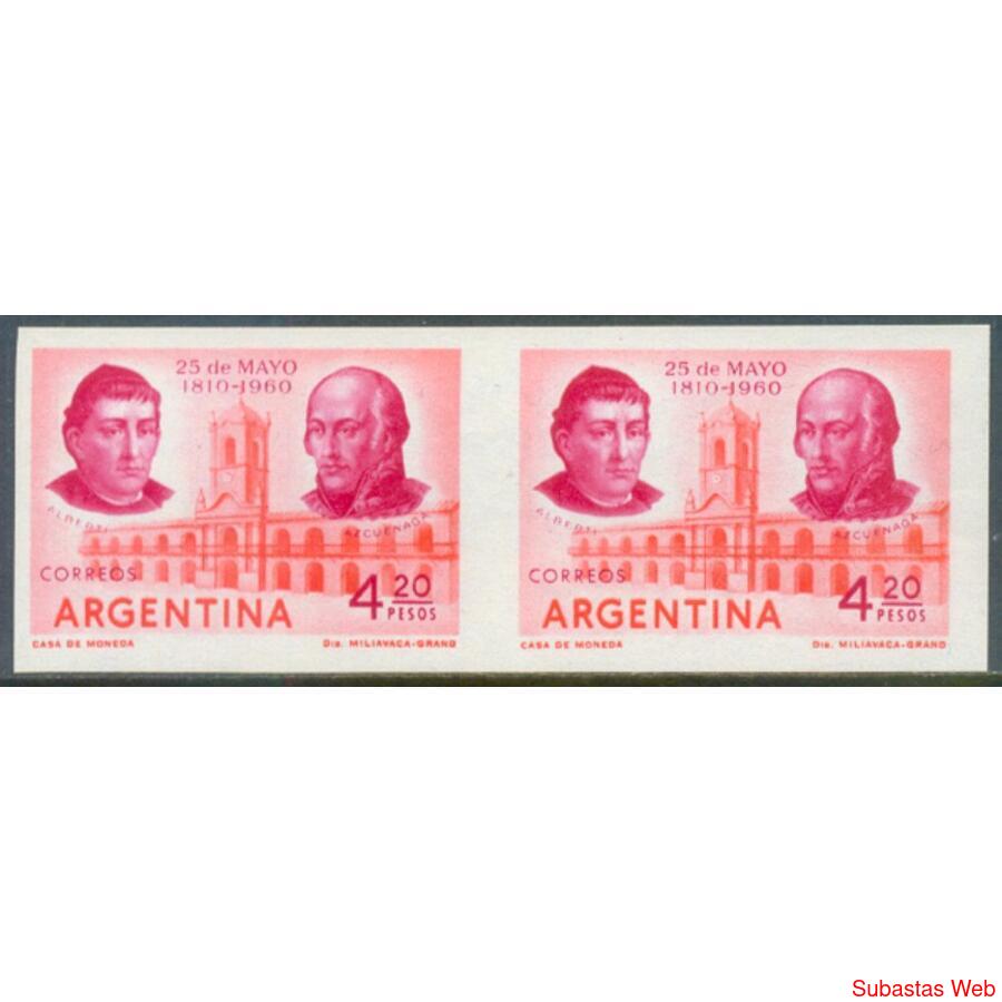 ARGENTINA GJ1172 Rev. MAYO PAREJA SIN DENTAR ENSAYO COLOR