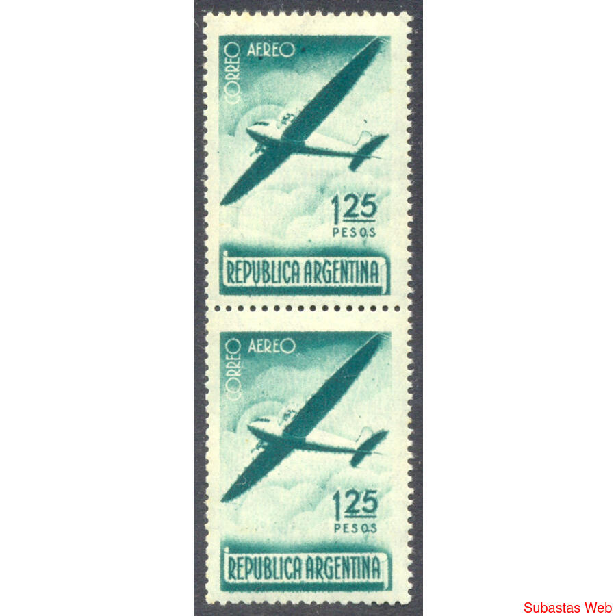 ARGENTINA GJ848 AÉREO PAREJA MINT CON DOBLE VARIEDAD !!!