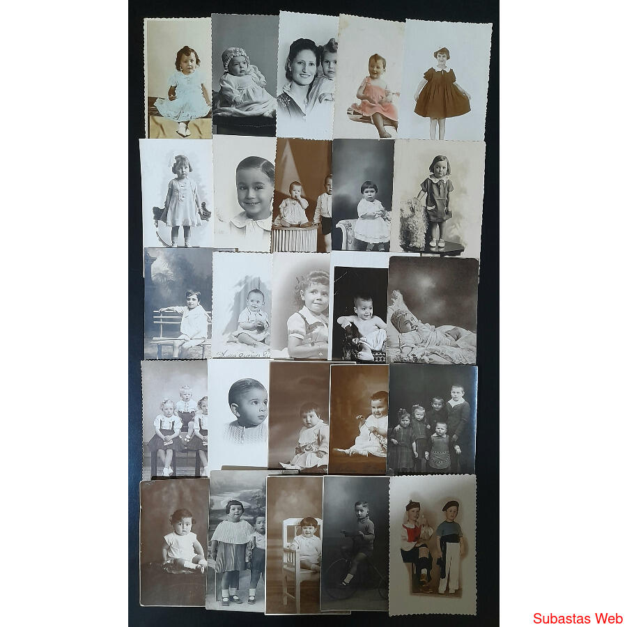 BEBES, NIÑOS. ESPECTACULAR LOTE DE 25 ANTIGUAS FOTO POSTALES